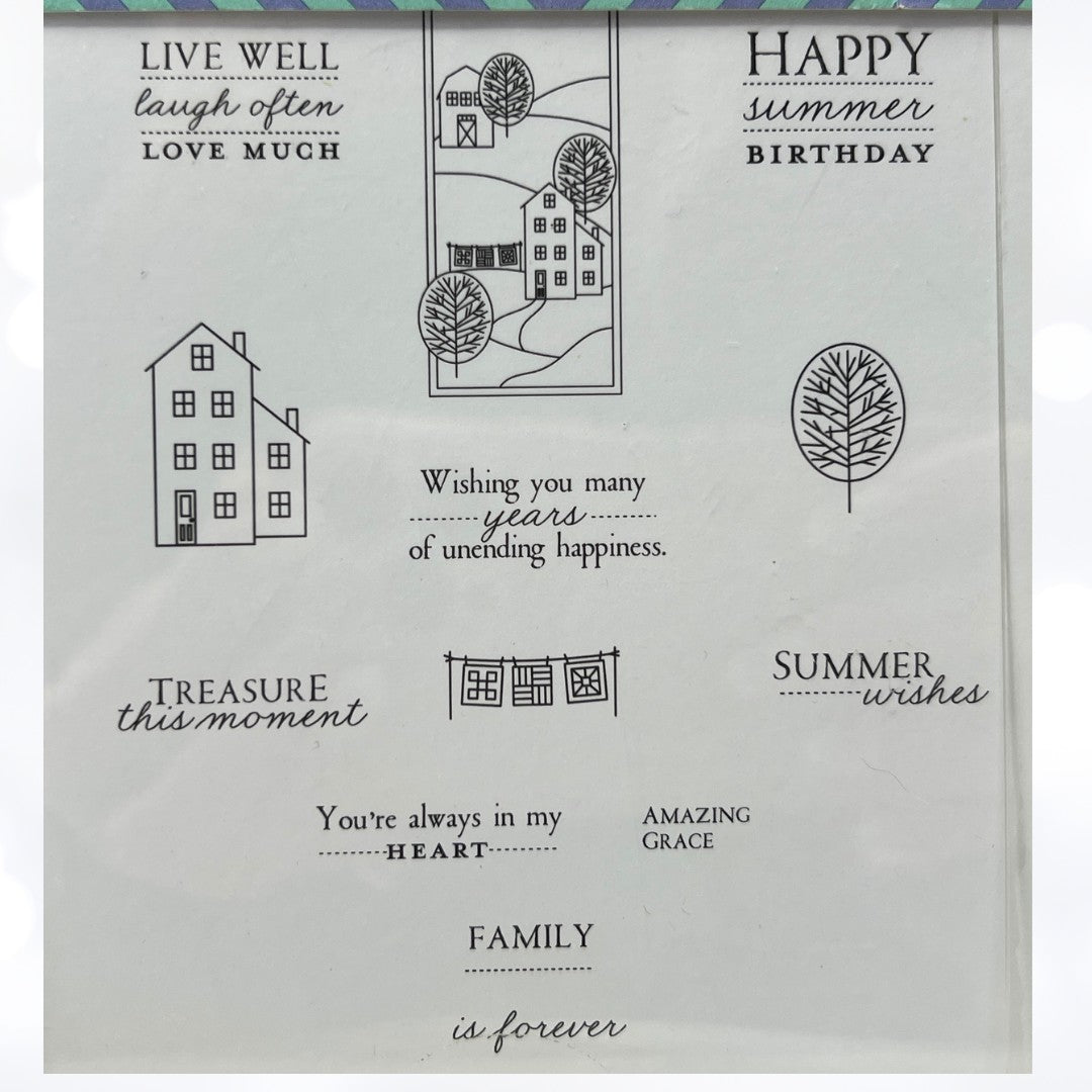 Papertrey Ink SUMMER HILLS Village Rubber Stamps