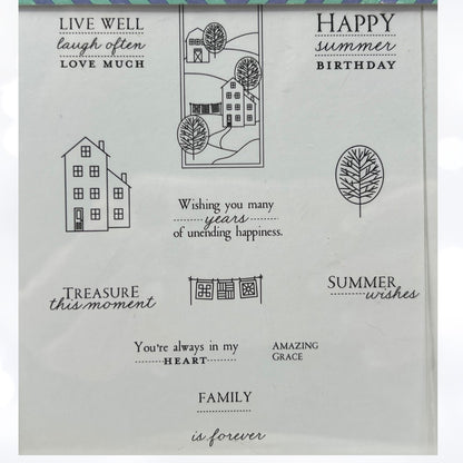 Papertrey Ink SUMMER HILLS Village Rubber Stamps