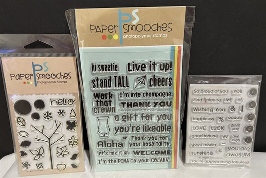 Paper Smooches PINEAPPLE CRUSH 2 Tree Planner Chart Toppers Rubber Stamps Lot