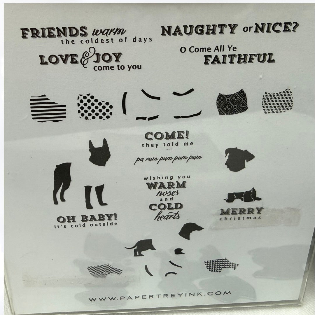 Papertrey Ink COME ALL YE FAITHFUL Additions Dogs Christmas Rubber Stamps Dies
