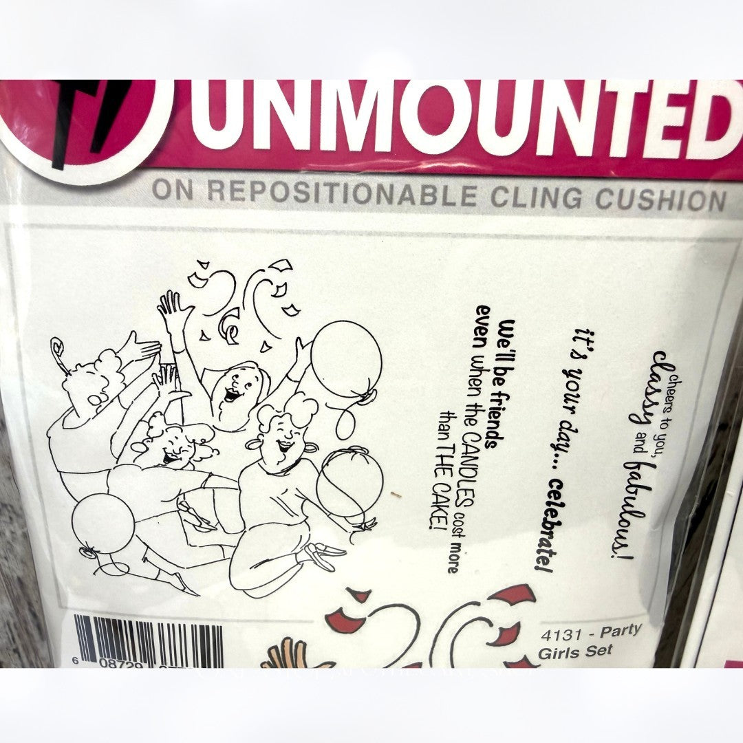 Art Impressions BIRTHDAY Girlfriends Party Girls Perfect Rubber Stamps Lot