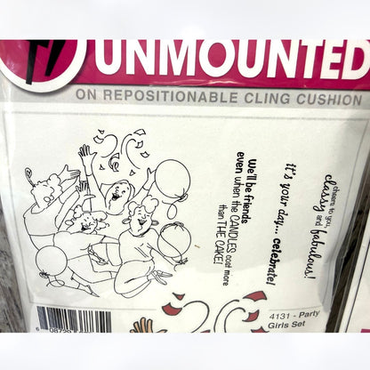 Art Impressions BIRTHDAY Girlfriends Party Girls Perfect Rubber Stamps Lot