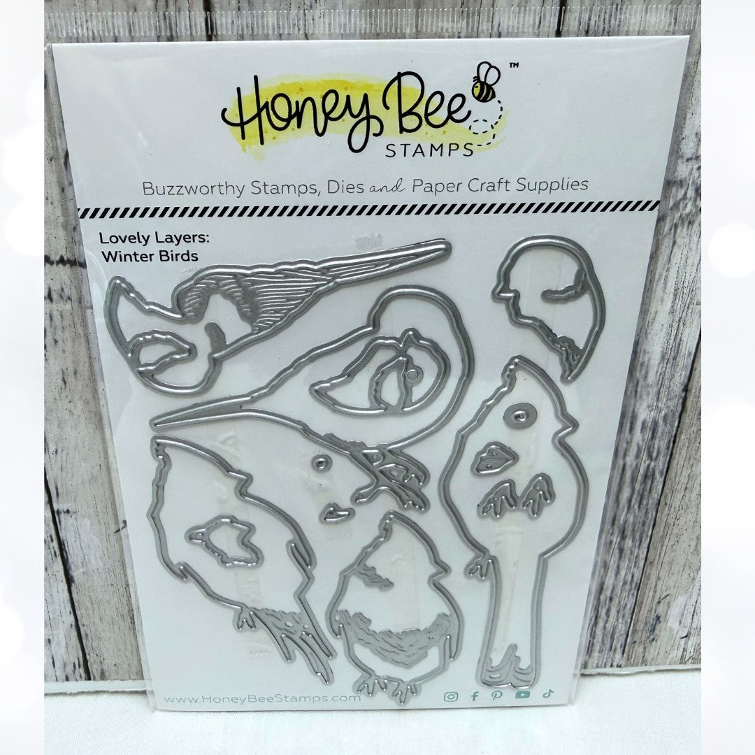 Honey Bee Stamps WINTER BIRDS Lovely Layers Christmas Layering Dies
