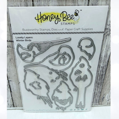 Honey Bee Stamps WINTER BIRDS Lovely Layers Christmas Layering Dies