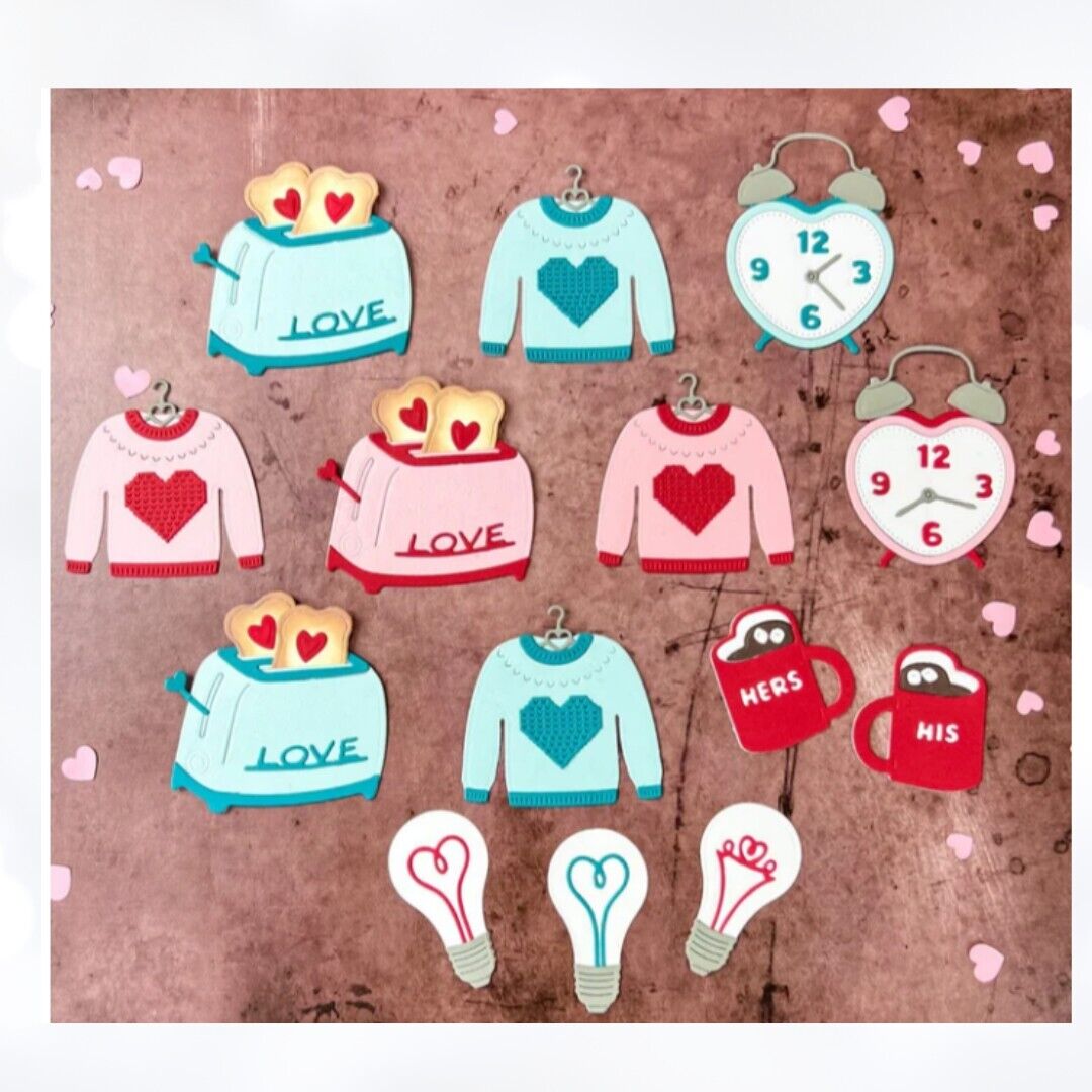 The Greetery HEARTS AT HOME Valentines Day Sweater Toaster Mugs Dies Lot