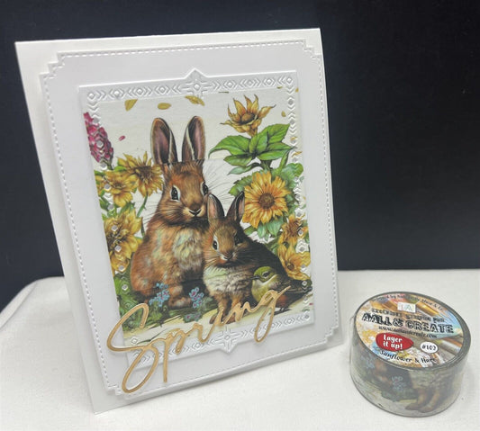 Aall & Create SUNFLOWER & HARE Rabbit Easter Bunny Layer It Up Washi Tape