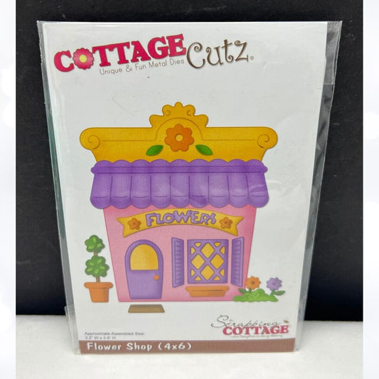 Cottage Cutz FLOWER SHOP Floral Town City Building Dies Set