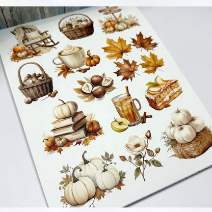 Mintay AUTUMN SPLENDOR Fall Critters 6x8 Paper Cardstock Die Cuts Stickers Kit