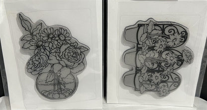 Stampendous FLOWERS Floral Geraniums Daisy Bouquet Cyclamen Rubber Stamps Lot