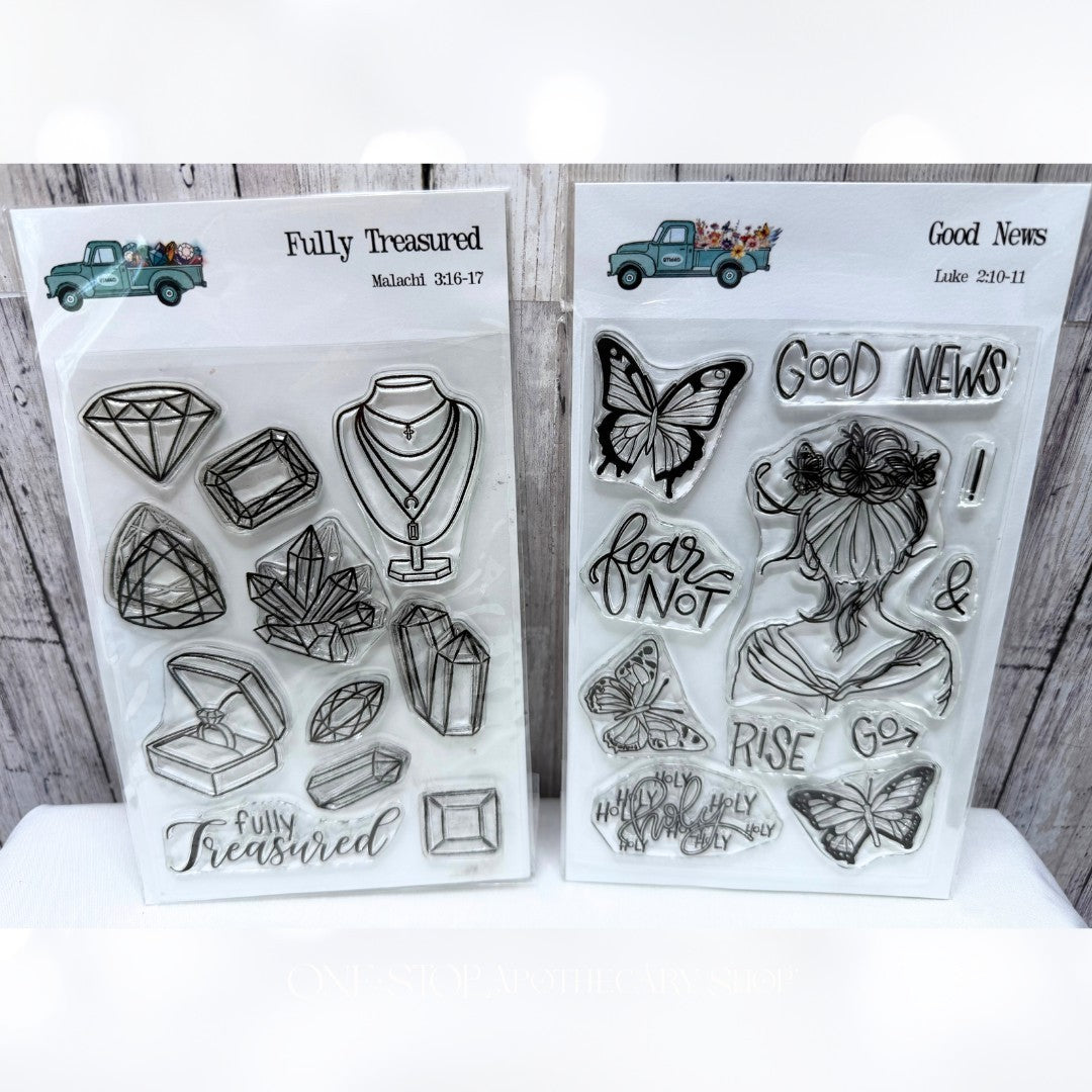 By the Well 4 God GOOD NEWS Treasured Religious Bible Journaling Rubber Stamps