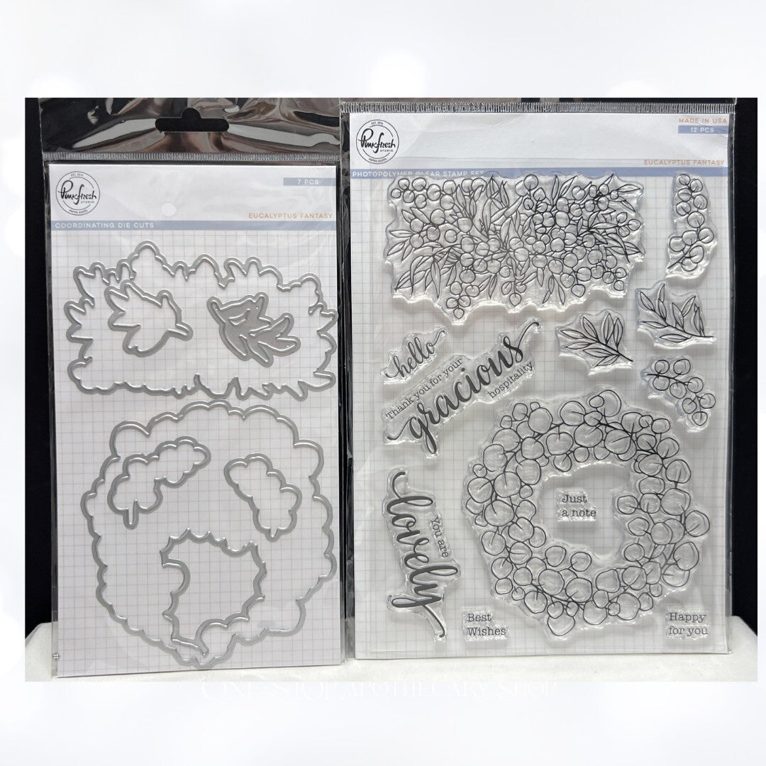 Pinkfresh Studios EUCALYPTUS FANTASY 6x8 Rubber Stamps Dies