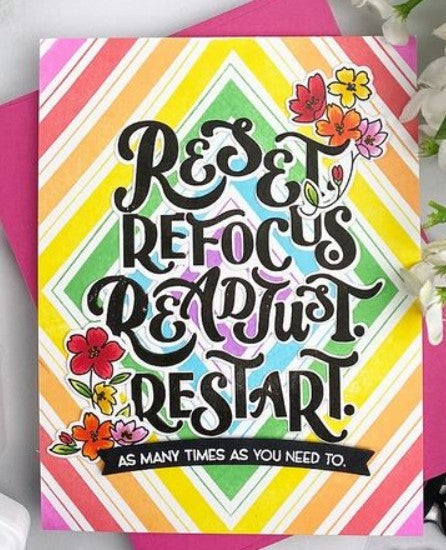 Pinkfresh Studio RESET Sentiments Rubber Stamps Dies