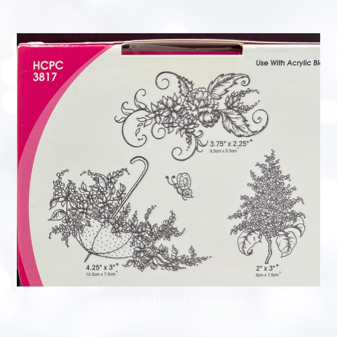 Heartfelt Creations LUSH LILAC UMBRELLA Spray Floral Rubber Stamps Dies