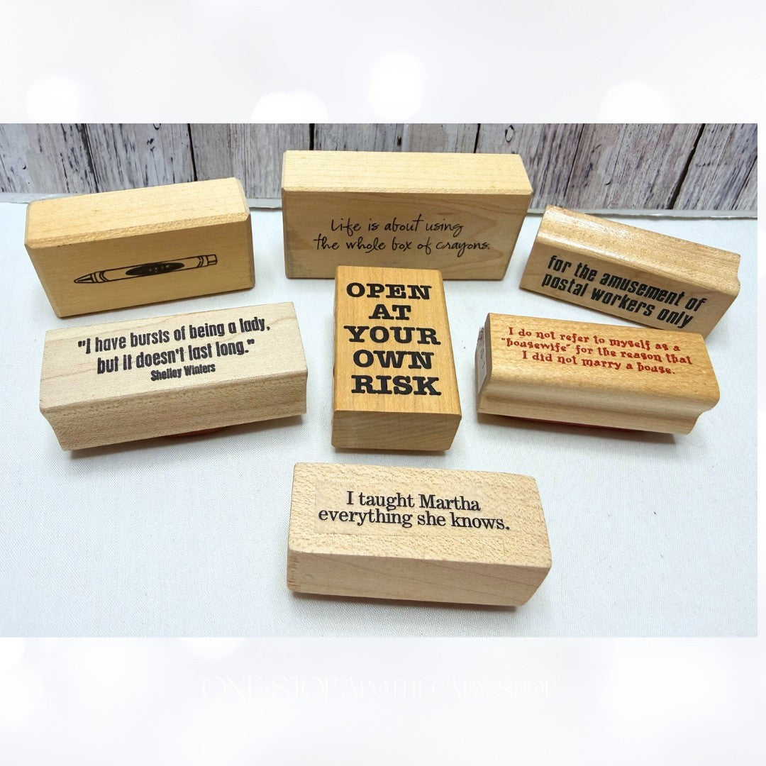 FUNNY Crayons Housewife Humor Sayings Greetings Rubber Stamps Lot of 7