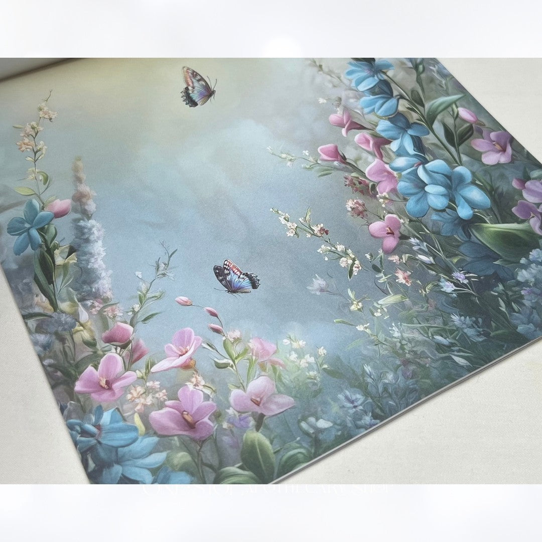 Studio Light FLUTTERING FLOWERS Little Girls 8x8 Paper Ephemera Stencil Kit