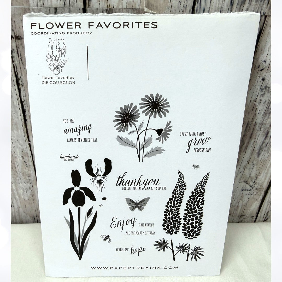 Papertrey Ink FLOWER FAVORITES Enclosed Floral Rubber Stamps