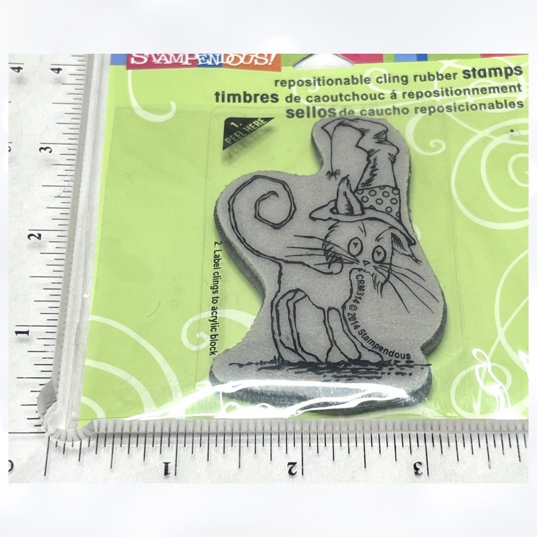 Stampendous HALLOWEEN Cat Witch Boots Rubber Stamps Lot