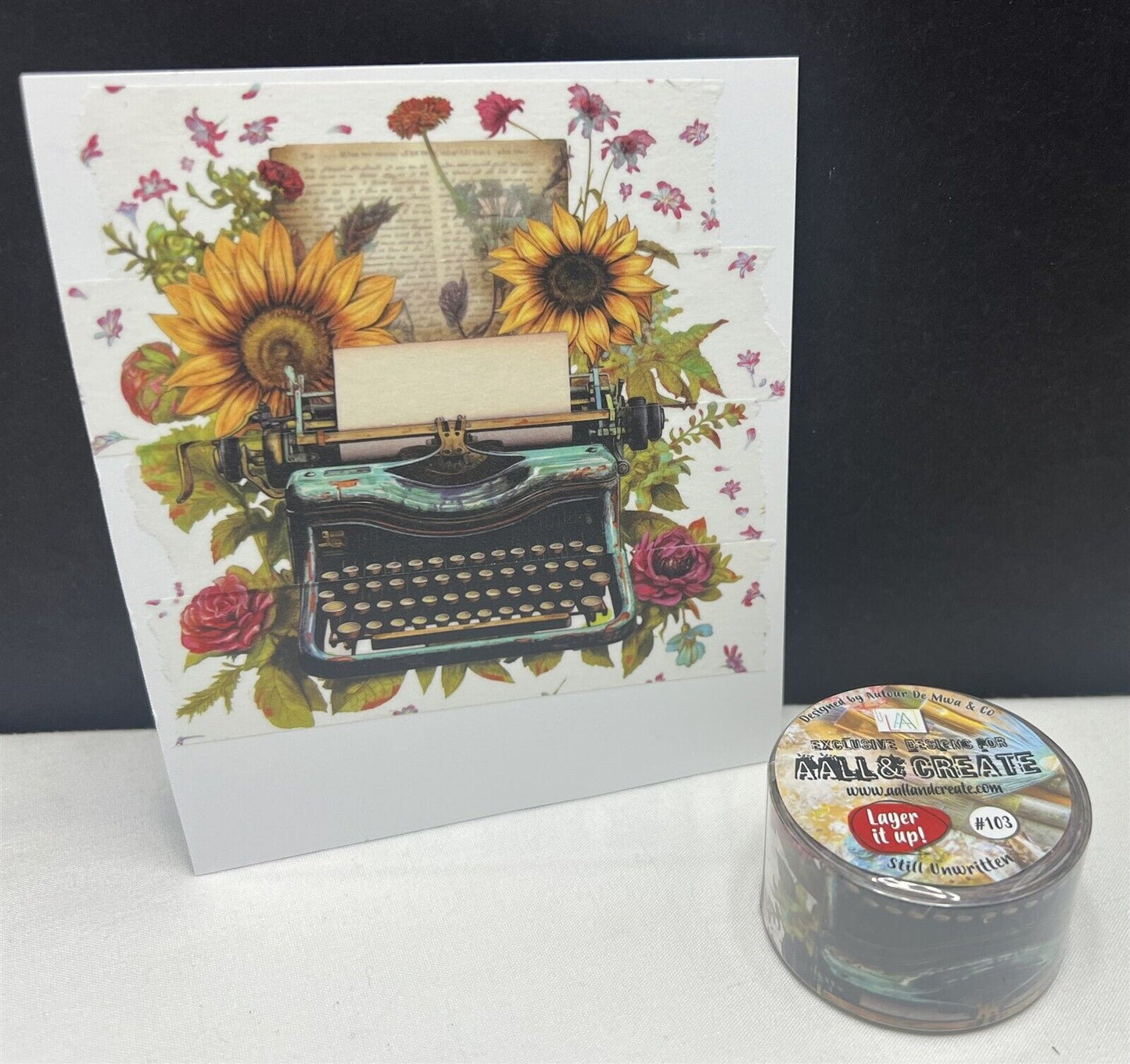 Aall & Create STILL UNWRITTEN Typewriter Sunflowers Fall Autumn Washi Tape