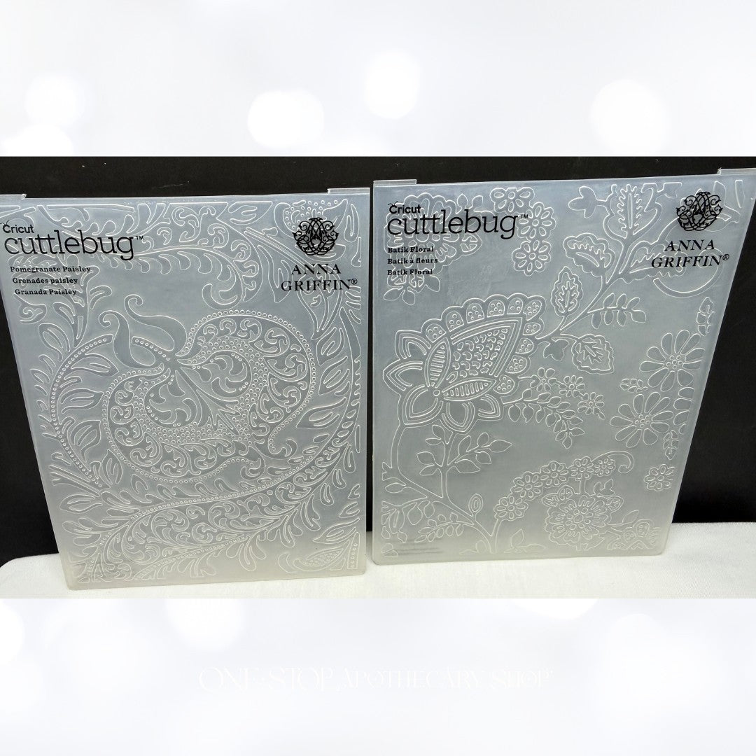 Anna Griffin APRIL GARDEN Paisley Floral Embossing Folders Lot of 4