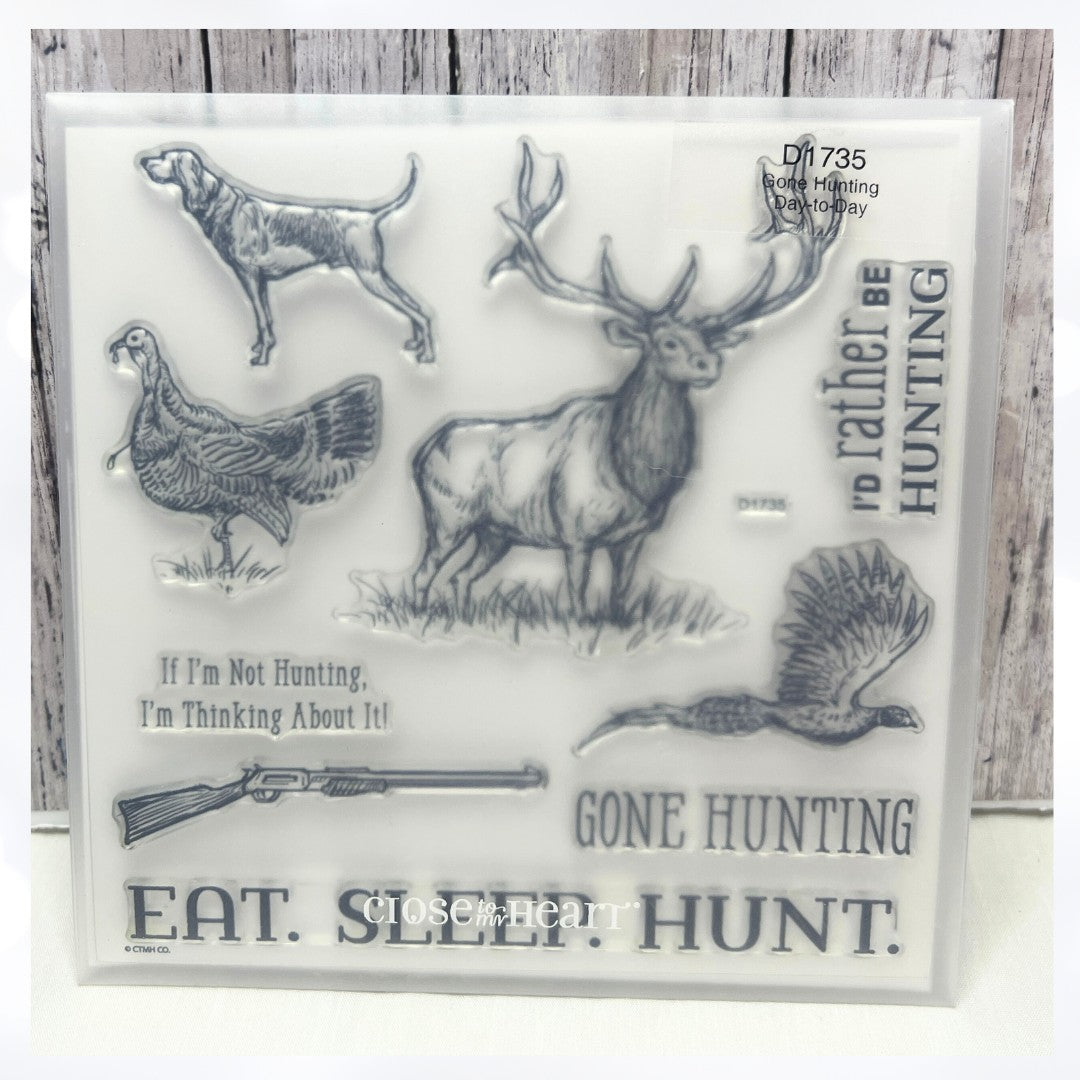 Close To My Heart GONE HUNTING Fathers Day Hunter CTMH Rubber Stamps