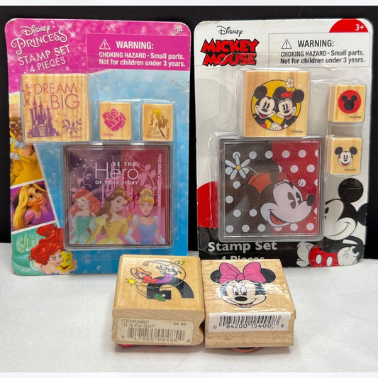 Disney PRINCESS Mickey Mouse Minnie Goofy Rubber Stamps