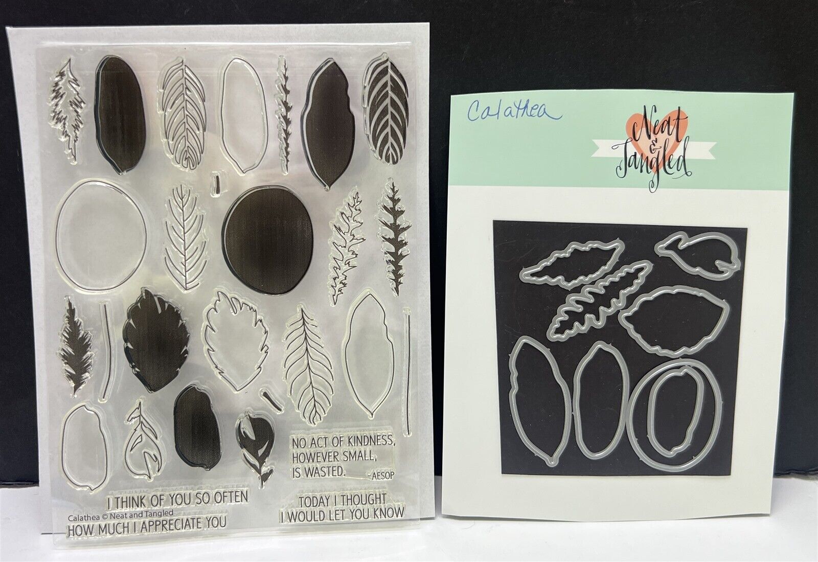 Neat & Tangled FEATHERS Calathea 6x8 Rubber Stamps Dies