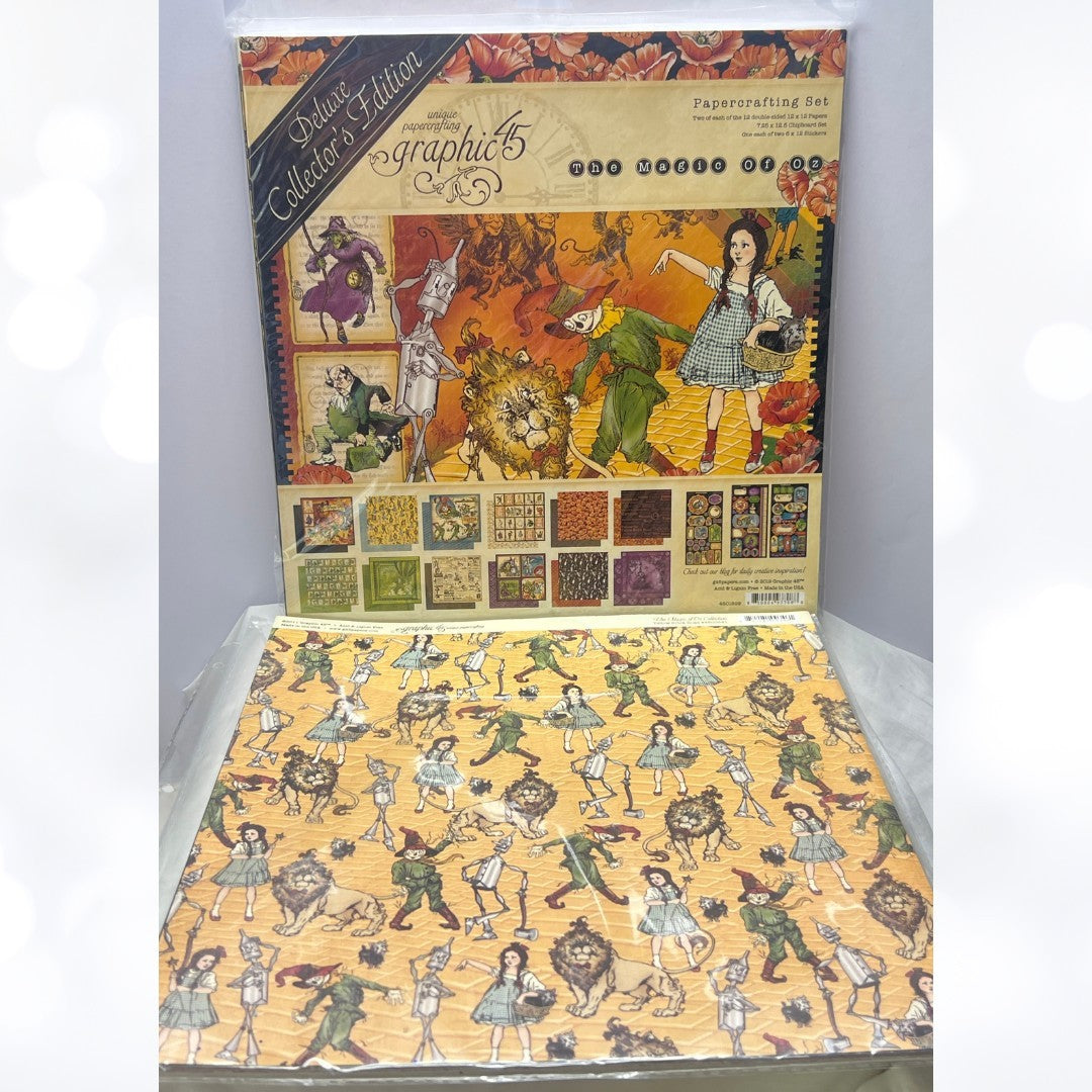 Graphic 45 MAGIC OF OZ Wizard 12x12 Deluxe Collectors Papers Kit
