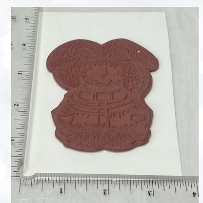 Kristal Clear Impressions BABY BUNNY Shoes Birthday Unmounted Red Rubber Stamps