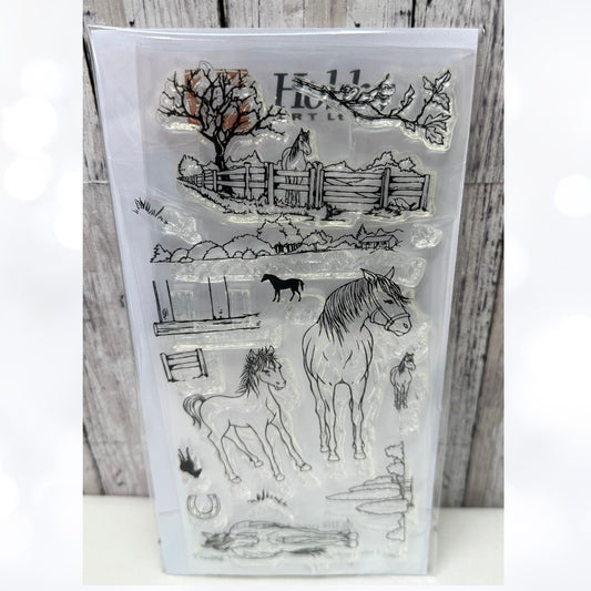 Hobby Art Ltd HORSES Farm Animals Rubber Stamps