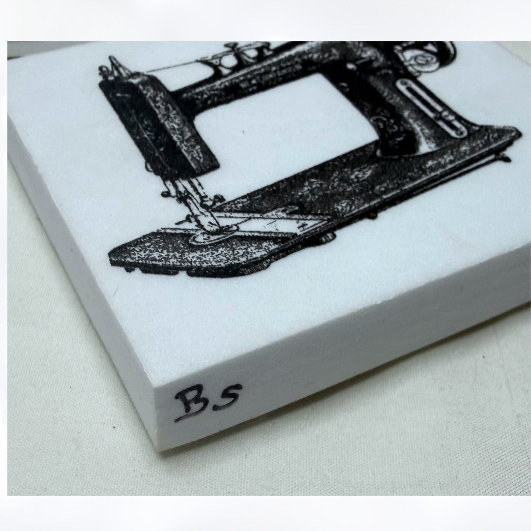 LaBlanche SEWING MACHINE Vintage Mixed Media Rubber Stamp