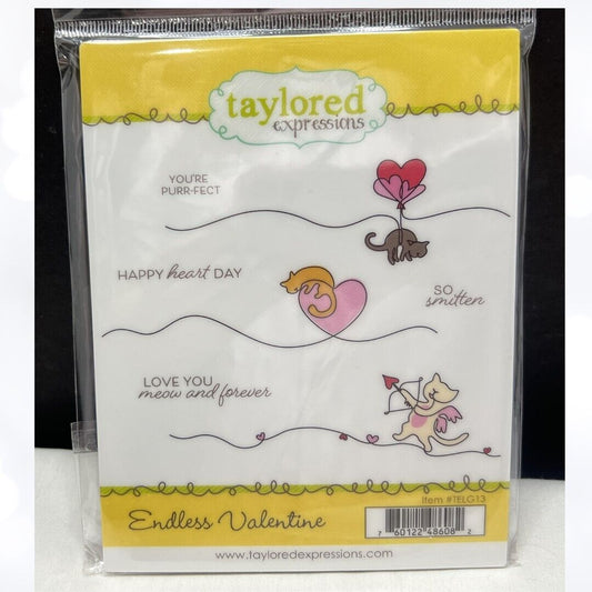 Taylored Expressions ENDLESS VALENTINE Valentines Day Cats Rubber Stamps