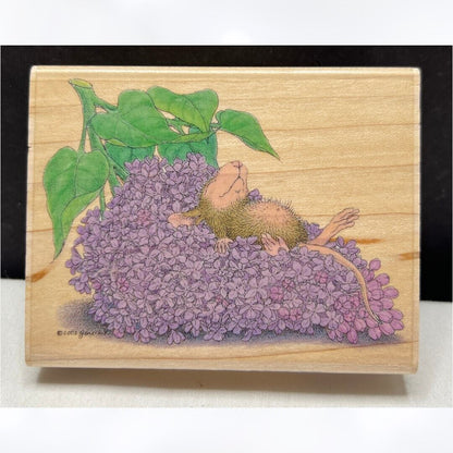 House Mouse SWEET DREAMS Lilac Mudpie Mice Flowers Rubber Stamp Rare