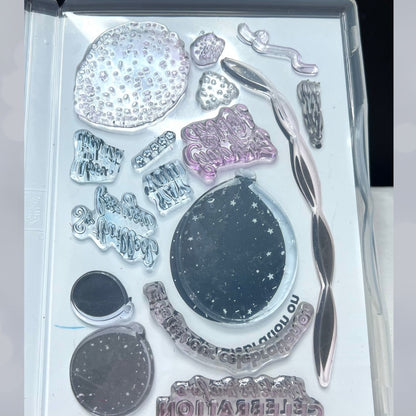 Stampin Up BEAUTIFUL BALLOONS Birthday Party Rubber Stamps Dies