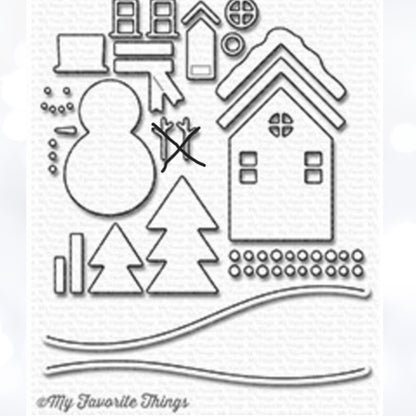 My Favorite Things SNOWGLOBE Christmas Sentiments Rubber Stamps Dies Shakers