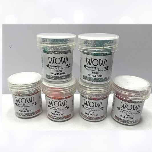 WOW Embossing Powders 0.5oz Lot of 6