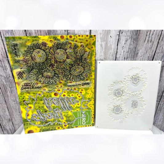 My Hero Arts Kit SUNFLOWERS Autumn Fall Rubber Stamps Dies Stencils Sept 2021