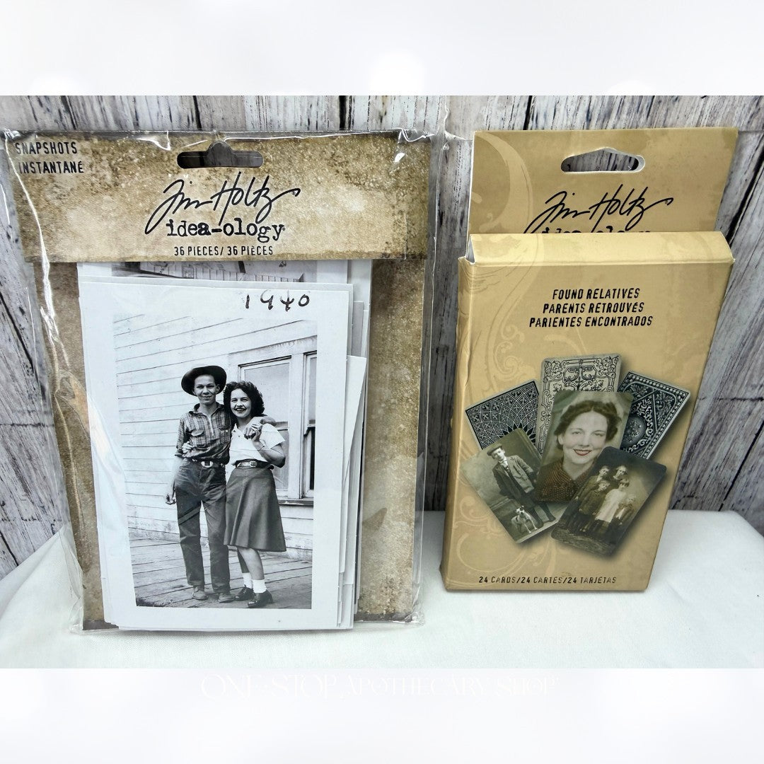 Tim Holtz Idea-ology SNAPSHOTS Found Relatives Mixed Media Embellishments Lot