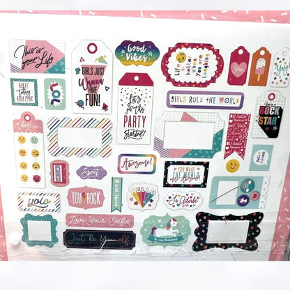 Echo Park TEEN SPIRIT Girl 12x12 Scrapbook Paper Cardstock Ephemera Kits