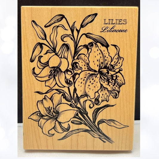 PSX LILIES Lily Botanical Flowers Floral K-1276 Rubber Stamp