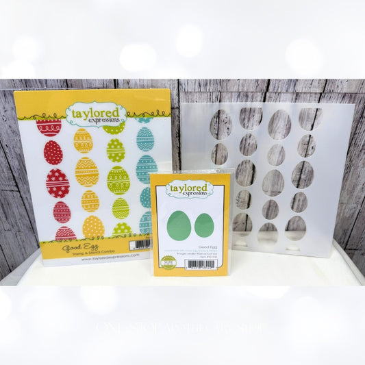 Taylored Expressions GOOD EGG Easter Eggs Rubber Stamps Dies Stencils