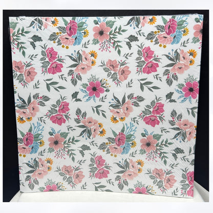 Stampin Up FITTING FLORETS Floral Flowers 12x12 DSP Paper Cardstock 12 Sheets