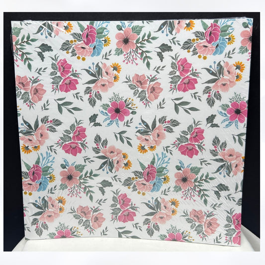 Stampin Up FITTING FLORETS Floral Flowers 12x12 DSP Paper Cardstock 12 Sheets