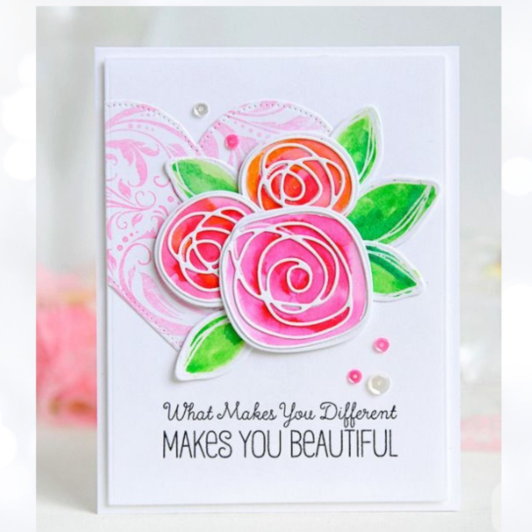 My Favorite Things CIRCLE SCRIBBLE FLOWERS Mixed Media Rubber Stamps Dies