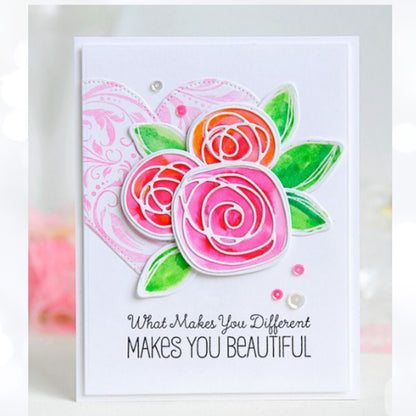 My Favorite Things CIRCLE SCRIBBLE FLOWERS Mixed Media Rubber Stamps Dies