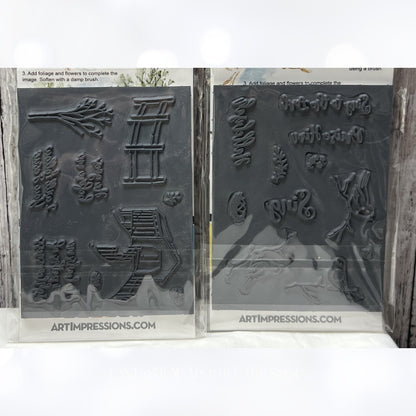 Art Impressions BIBLE JOURNALING He Leads Me Sparrow Religious Rubber Stamps