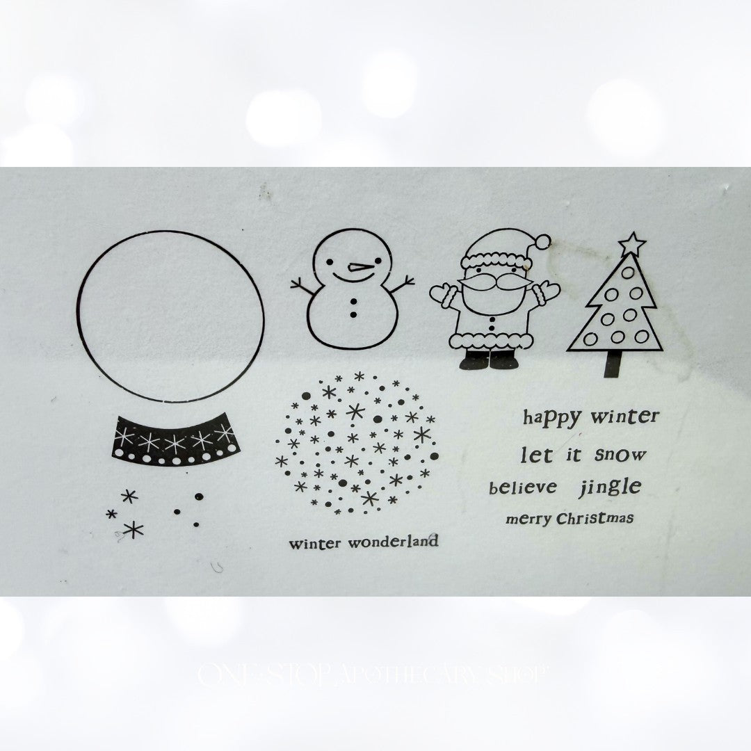 Papertrey Ink WINTER SNOW GLOBE Christmas Rubber Stamps Dies