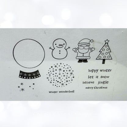 Papertrey Ink WINTER SNOW GLOBE Christmas Rubber Stamps Dies