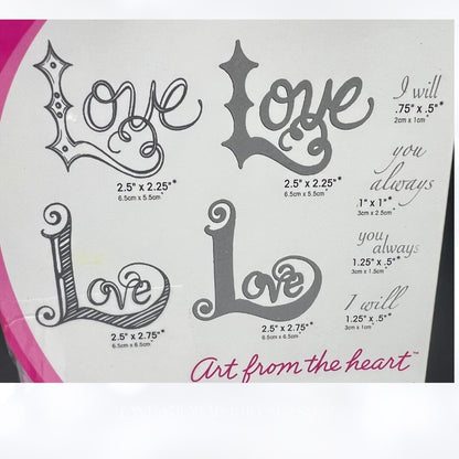 Heartfelt Creations CLASSIC LOVE Valentines Day Rubber Stamps Dies
