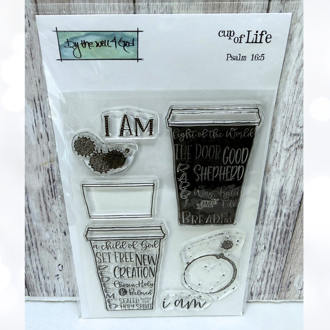 By the Well 4 CUP OF LIFE Coffee Relgious Bible Journaling Rubber Stamps