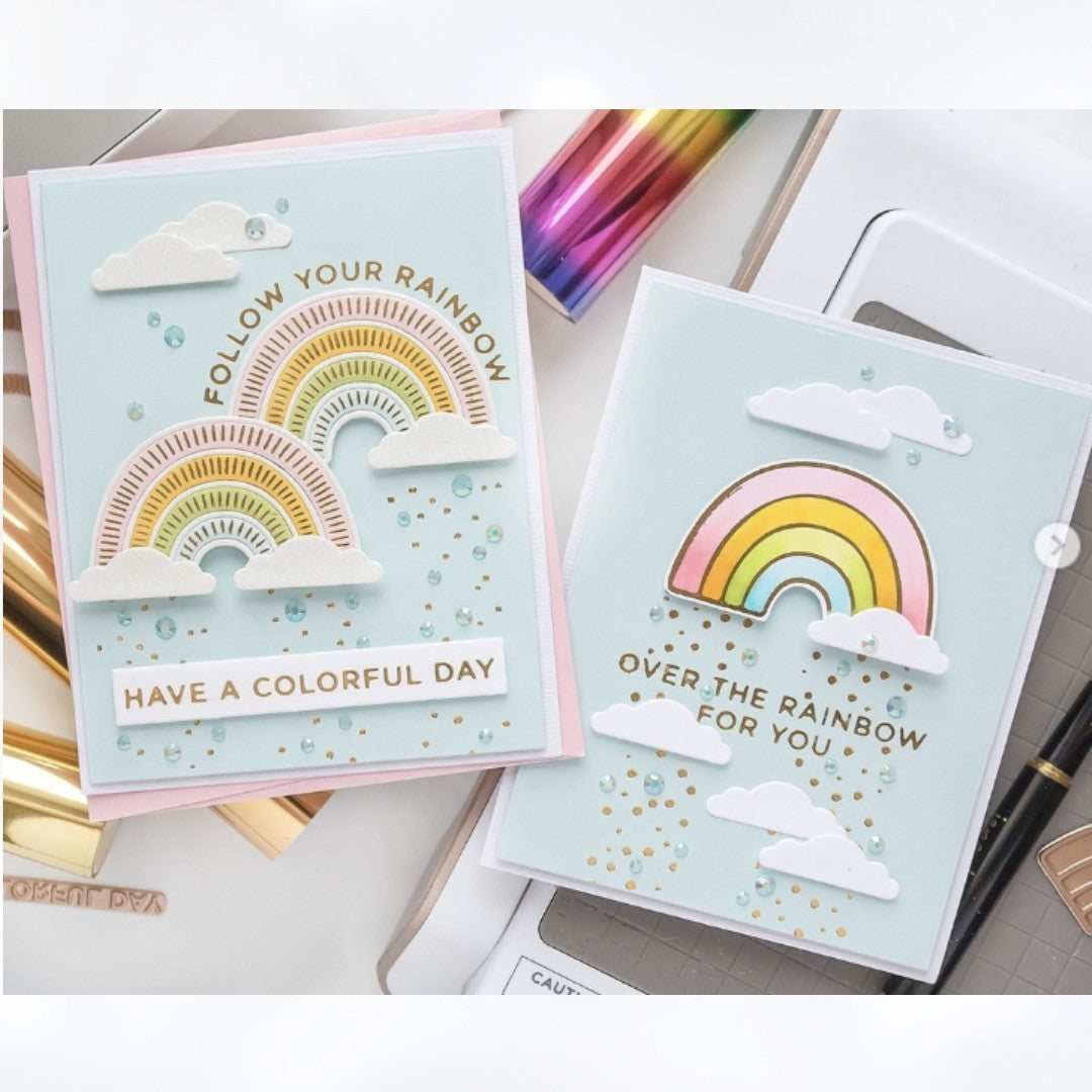 Spellbinders A COLORFUL DAY Spot On Backgrounds Rainbow Glimmer Hot Foil Set